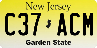 NJ license plate C37ACM