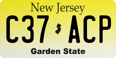 NJ license plate C37ACP