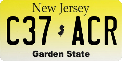 NJ license plate C37ACR
