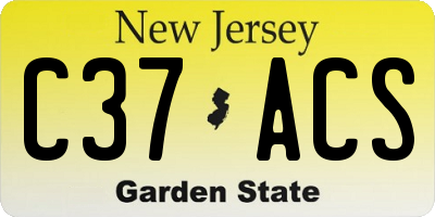 NJ license plate C37ACS