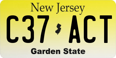 NJ license plate C37ACT