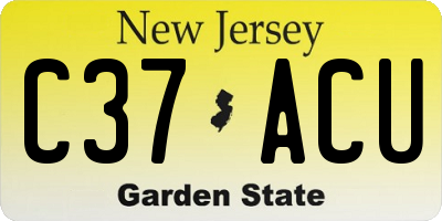 NJ license plate C37ACU