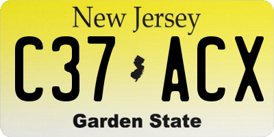 NJ license plate C37ACX