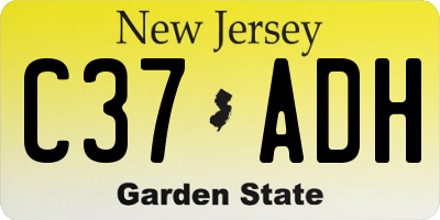 NJ license plate C37ADH