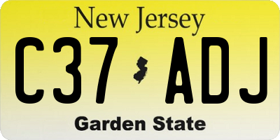 NJ license plate C37ADJ