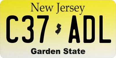 NJ license plate C37ADL