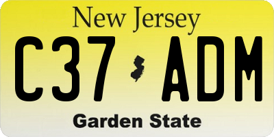 NJ license plate C37ADM