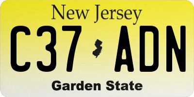 NJ license plate C37ADN