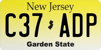 NJ license plate C37ADP