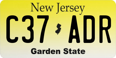 NJ license plate C37ADR