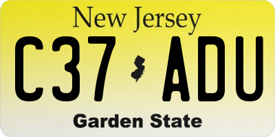 NJ license plate C37ADU