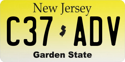 NJ license plate C37ADV