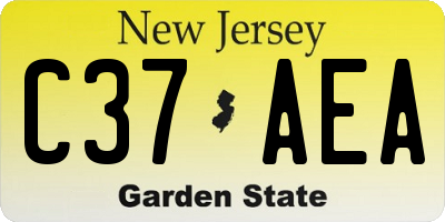 NJ license plate C37AEA