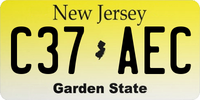 NJ license plate C37AEC