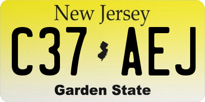 NJ license plate C37AEJ