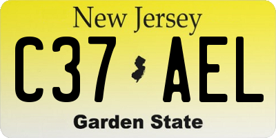 NJ license plate C37AEL