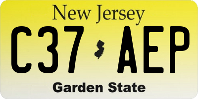 NJ license plate C37AEP