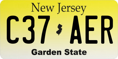 NJ license plate C37AER