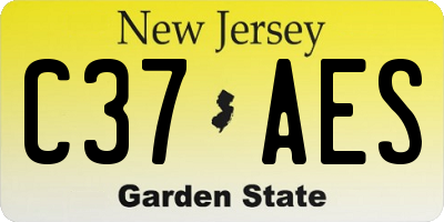 NJ license plate C37AES