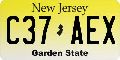 NJ license plate C37AEX