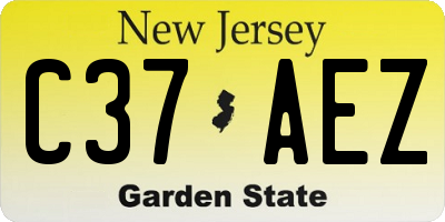 NJ license plate C37AEZ
