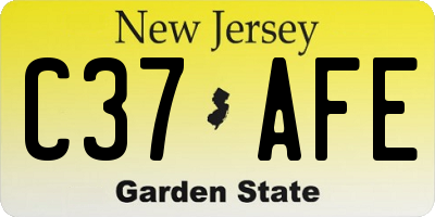 NJ license plate C37AFE