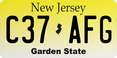NJ license plate C37AFG