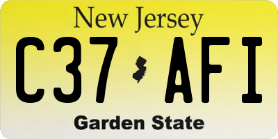 NJ license plate C37AFI