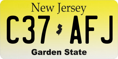 NJ license plate C37AFJ