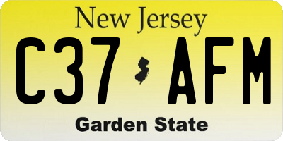 NJ license plate C37AFM