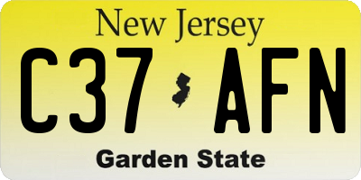 NJ license plate C37AFN