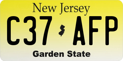 NJ license plate C37AFP