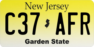 NJ license plate C37AFR