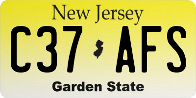 NJ license plate C37AFS