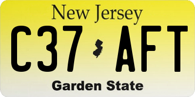 NJ license plate C37AFT