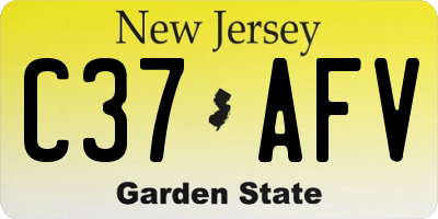 NJ license plate C37AFV
