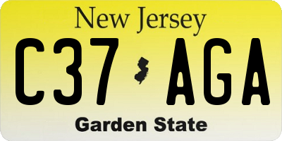NJ license plate C37AGA