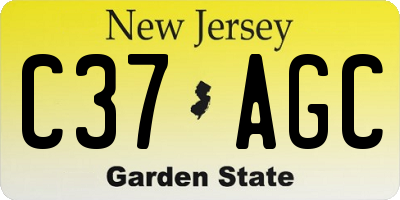 NJ license plate C37AGC