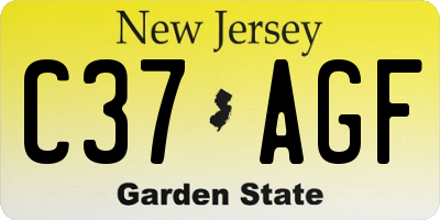 NJ license plate C37AGF
