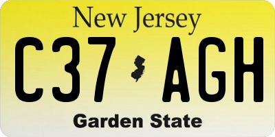 NJ license plate C37AGH