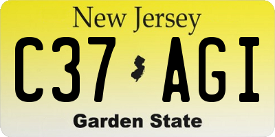 NJ license plate C37AGI