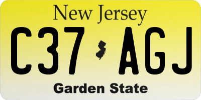 NJ license plate C37AGJ