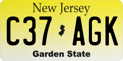 NJ license plate C37AGK