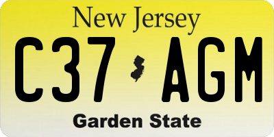 NJ license plate C37AGM