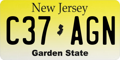NJ license plate C37AGN