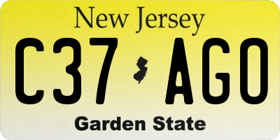 NJ license plate C37AGO