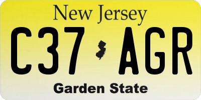 NJ license plate C37AGR