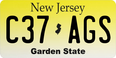 NJ license plate C37AGS