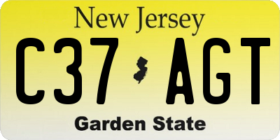 NJ license plate C37AGT