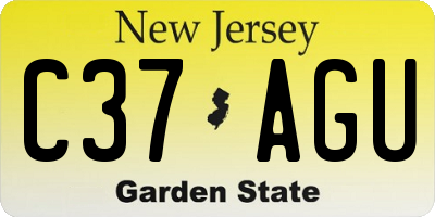 NJ license plate C37AGU